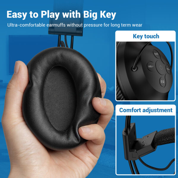 Hspro Dual Wireless Headphones for TV Watching Set of 2 with Transmitter & Headset Stand, 196ft Range with Optical, AUX, RCA and USB Output, High Volume Control, 30Hrs Playtime, No Delay, Duet Black - Image 7